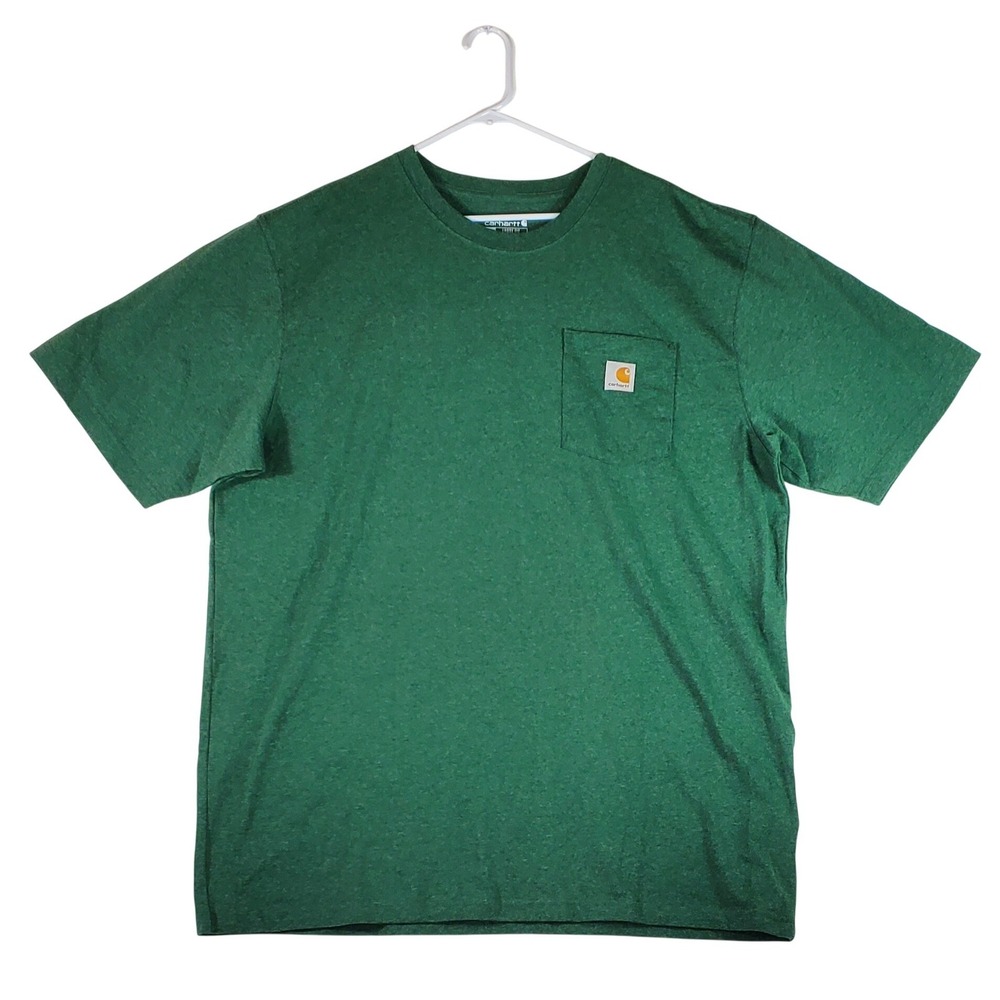 Carhartt Mens XL Tall‎ Green Loose Fit Pocket T Shirt Built To Serve And Protect